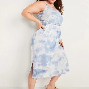 Old Navy Light Blue and White Dress